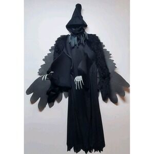 Death Angel Unisex Halloween Costume w:Hood Scary Adults S/Youth XL Play Blk NEW